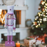 Maxbell Nutcrackers Figures Sparkle 30cm Wooden Unique for bedroom White cane