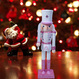 Maxbell Nutcrackers Figures Sparkle 30cm Wooden Unique for bedroom White cane