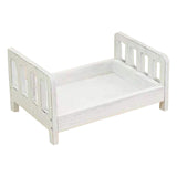 Maxbell Wooden Bed Photography Props Mini for Background Photos Girls Newborns White