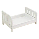 Maxbell Wooden Bed Photography Props Mini for Background Photos Girls Newborns White