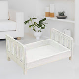 Maxbell Wooden Bed Photography Props Mini for Background Photos Girls Newborns White