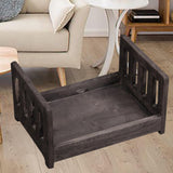 Maxbell Wooden Bed Photography Props Mini for Background Photos Girls Newborns Brown