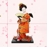Maxbell 12'' Japanese Kimono Geisha Doll Asian Doll for Home Ornament Decor Style A