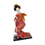Maxbell 12'' Japanese Kimono Geisha Doll Asian Doll for Home Ornament Decor Style B