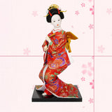 Maxbell 12'' Japanese Kimono Geisha Doll Asian Doll for Home Ornament Decor Style B