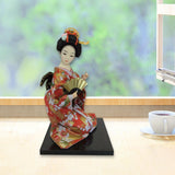 Maxbell 12'' Japanese Kimono Geisha Doll Asian Doll for Home Ornament Decor Style D
