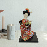 Maxbell 12'' Japanese Kimono Geisha Doll Asian Doll for Home Ornament Decor Style D