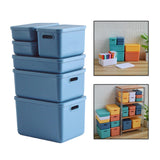 Maxbell Kids Storage Boxes Portable with Lid Cute Toy Box for Desktop Bedroom Home Blue
