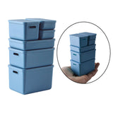 Maxbell Kids Storage Boxes Portable with Lid Cute Toy Box for Desktop Bedroom Home Blue