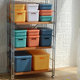 Maxbell Kids Storage Boxes Portable with Lid Cute Toy Box for Desktop Bedroom Home Blue