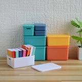 Maxbell Kids Storage Boxes Portable with Lid Cute Toy Box for Desktop Bedroom Home Blue