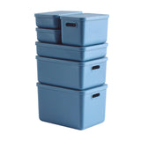 Maxbell Kids Storage Boxes Portable with Lid Cute Toy Box for Desktop Bedroom Home Blue