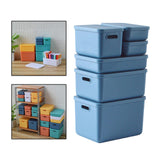 Maxbell Kids Storage Boxes Portable with Lid Cute Toy Box for Desktop Bedroom Home Blue