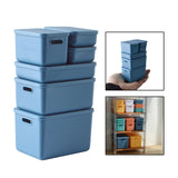 Maxbell Kids Storage Boxes Portable with Lid Cute Toy Box for Desktop Bedroom Home Blue