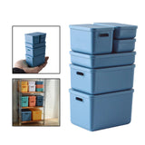 Maxbell Kids Storage Boxes Portable with Lid Cute Toy Box for Desktop Bedroom Home Blue