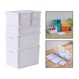 Maxbell Kids Storage Boxes Portable with Lid Cute Toy Box for Desktop Bedroom Home White