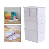 Maxbell Kids Storage Boxes Portable with Lid Cute Toy Box for Desktop Bedroom Home White