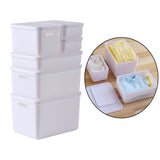 Maxbell Kids Storage Boxes Portable with Lid Cute Toy Box for Desktop Bedroom Home White