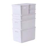 Maxbell Kids Storage Boxes Portable with Lid Cute Toy Box for Desktop Bedroom Home White