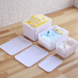 Maxbell Kids Storage Boxes Portable with Lid Cute Toy Box for Desktop Bedroom Home White