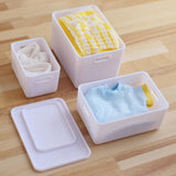 Maxbell Kids Storage Boxes Portable with Lid Cute Toy Box for Desktop Bedroom Home White