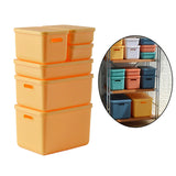 Maxbell Kids Storage Boxes Portable with Lid Cute Toy Box for Desktop Bedroom Home Yellow