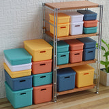Maxbell Kids Storage Boxes Portable with Lid Cute Toy Box for Desktop Bedroom Home Yellow