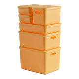 Maxbell Kids Storage Boxes Portable with Lid Cute Toy Box for Desktop Bedroom Home Yellow