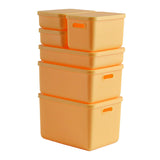 Maxbell Kids Storage Boxes Portable with Lid Cute Toy Box for Desktop Bedroom Home Yellow