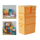 Maxbell Kids Storage Boxes Portable with Lid Cute Toy Box for Desktop Bedroom Home Yellow