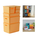 Maxbell Kids Storage Boxes Portable with Lid Cute Toy Box for Desktop Bedroom Home Yellow
