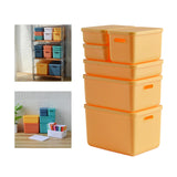 Maxbell Kids Storage Boxes Portable with Lid Cute Toy Box for Desktop Bedroom Home Yellow
