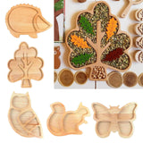 Maxbell Wood Serving Tray Decoration Handmade Platter Home Decor for Bread Fruit Tree