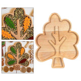 Maxbell Wood Serving Tray Decoration Handmade Platter Home Decor for Bread Fruit Tree