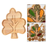 Maxbell Wood Serving Tray Decoration Handmade Platter Home Decor for Bread Fruit Tree