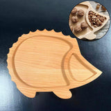 Maxbell Wood Serving Tray Decoration Handmade Platter Home Decor for Bread Fruit Hedgehog