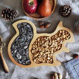 Maxbell Wood Serving Tray Decoration Handmade Platter Home Decor for Bread Fruit Squirrel