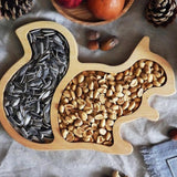 Maxbell Wood Serving Tray Decoration Handmade Platter Home Decor for Bread Fruit Squirrel
