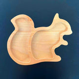 Maxbell Wood Serving Tray Decoration Handmade Platter Home Decor for Bread Fruit Squirrel