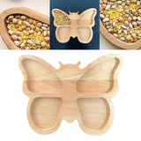 Maxbell Wood Serving Tray Decoration Handmade Platter Home Decor for Bread Fruit Butterfly