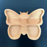 Maxbell Wood Serving Tray Decoration Handmade Platter Home Decor for Bread Fruit Butterfly