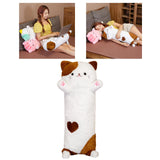 Maxbell Creative Long Plush Pillow Cat Doll for Living Room Home Birthday Gifts Brown