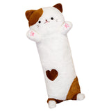 Maxbell Creative Long Plush Pillow Cat Doll for Living Room Home Birthday Gifts Brown