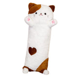 Maxbell Creative Long Plush Pillow Cat Doll for Living Room Home Birthday Gifts Brown