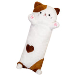 Maxbell Creative Long Plush Pillow Cat Doll for Living Room Home Birthday Gifts Brown