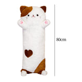 Maxbell Creative Long Plush Pillow Cat Doll for Living Room Home Birthday Gifts Brown