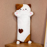 Maxbell Creative Long Plush Pillow Cat Doll for Living Room Home Birthday Gifts Brown