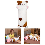 Maxbell Creative Long Plush Pillow Cat Doll for Living Room Home Birthday Gifts Brown