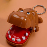 Maxbell Mouth Bite Finger with Keychain Teeth Game Backpack Accessories for Boys Hippo