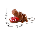 Maxbell Mouth Bite Finger with Keychain Teeth Game Backpack Accessories for Boys Hippo